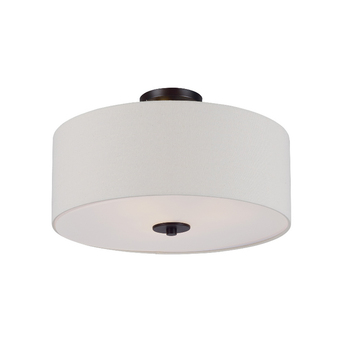 Maxim 10014 Bongo 3-lt 18" Pendant/Semi-Flush Mount - Oil Rubbed Bronze/Oatmeal