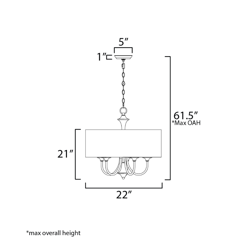 Maxim 10015 Bongo 5-lt 22" Pendant
