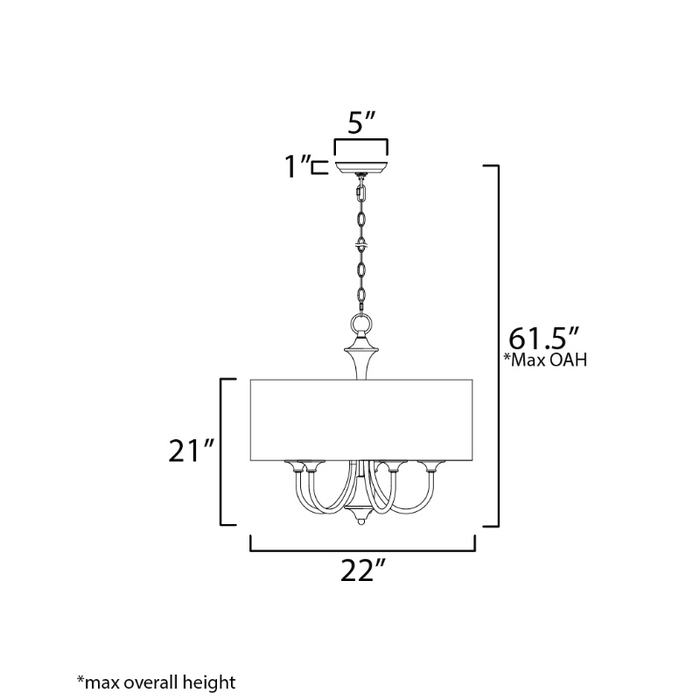 Maxim 10015 Bongo 5-lt 22" Pendant