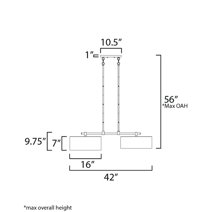 Maxim 10016 Bongo 2-lt 42" Linear Pendant