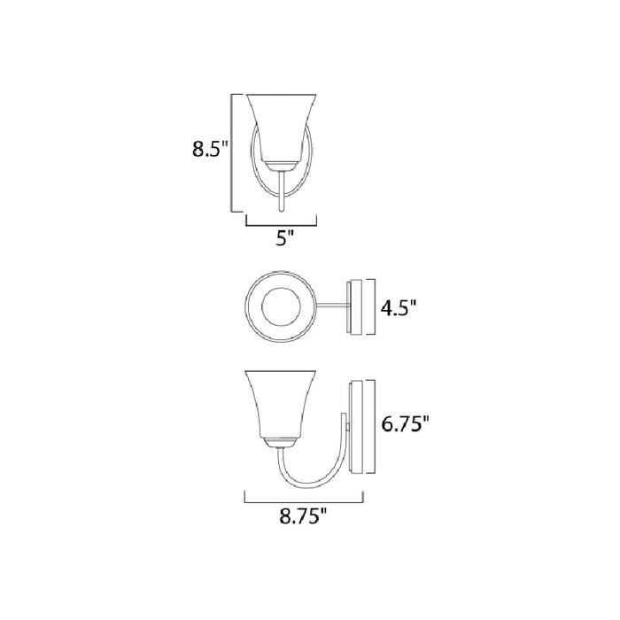 Maxim 10051 Logan 1-lt 9" Tall Wall Sconce