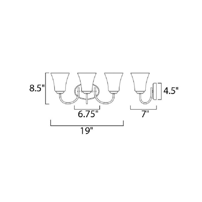 Maxim 10053 Logan 3-lt 19" Bath Vanity