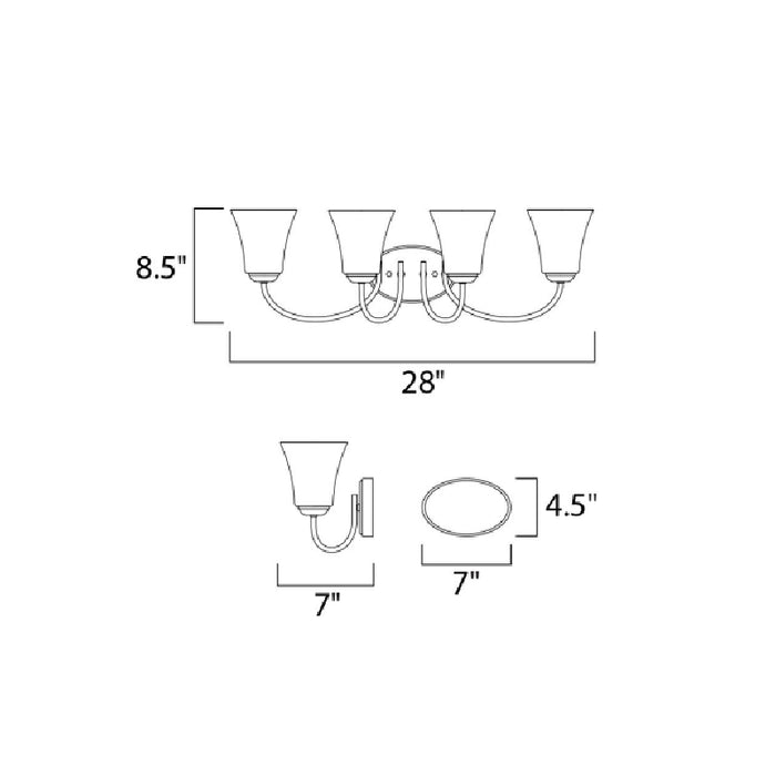 Maxim 10054 Logan 4-lt 28" Bath Vanity