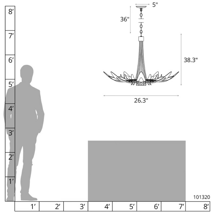 Hubbardton Forge 101320 Parasol 7-lt 38" Chandelier