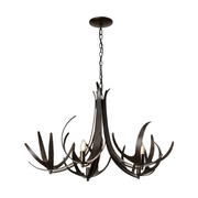 Hubbardton Forge 101325 Caribou 5-lt 41" Chandelier - Dark Smoke