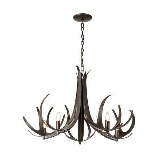 Hubbardton Forge 101325 Caribou 5-lt 41" Chandelier - Dark Smoke