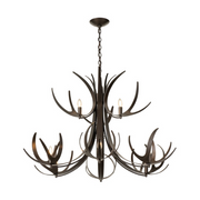 Hubbardton Forge 101326 Caribou 9-lt 49" Tiered Chandelier - Dark Smoke