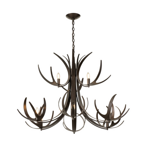 Hubbardton Forge 101326 Caribou 9-lt 49" Tiered Chandelier - Dark Smoke