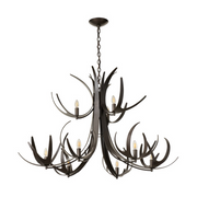 Hubbardton Forge 101326 Caribou 9-lt 49" Tiered Chandelier - Dark Smoke