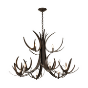 Hubbardton Forge 101326 Caribou 9-lt 49" Tiered Chandelier - Dark Smoke