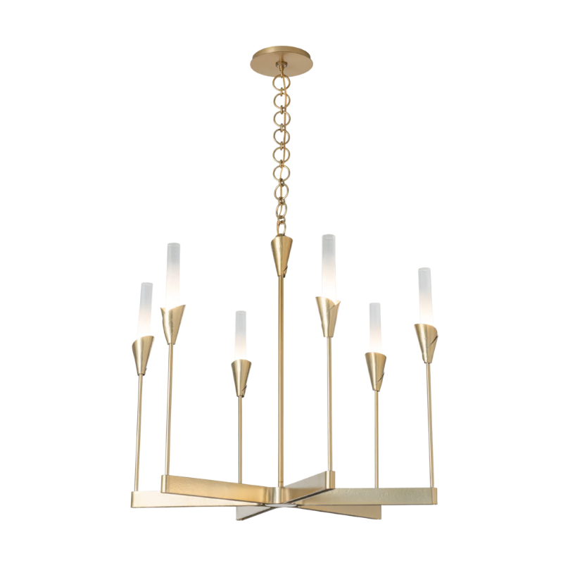 Hubbardton Forge 101702 Lilium 6-lt 30" Chandelier - Modern Brass