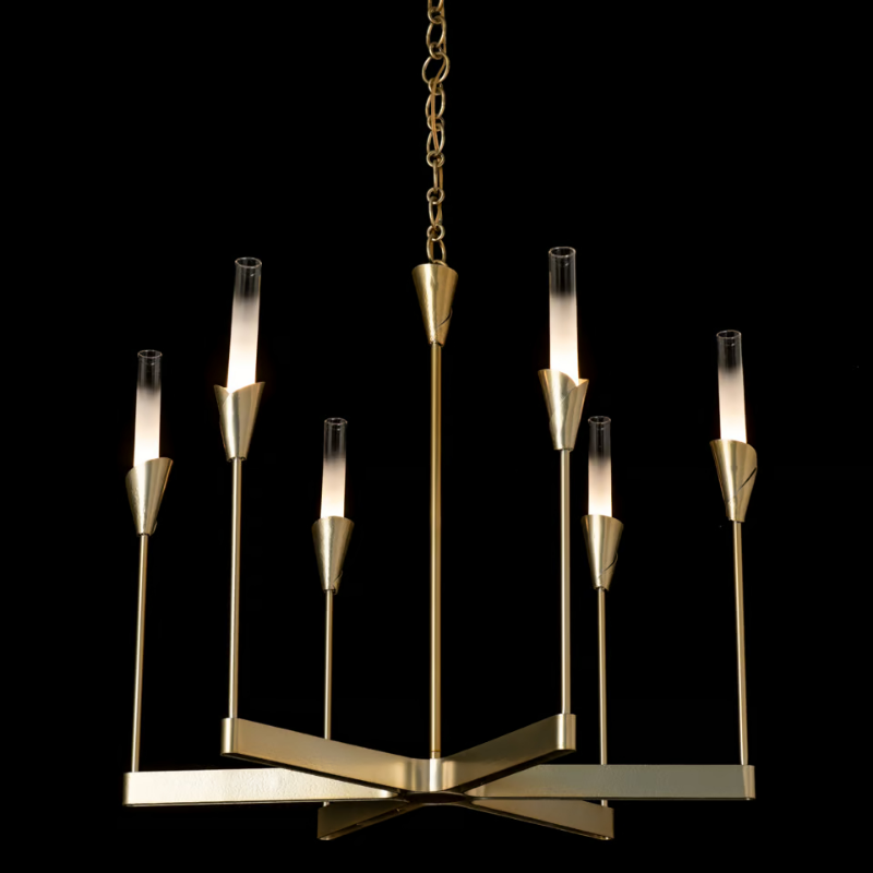 Hubbardton Forge 101702 Lilium 6-lt 30" Chandelier - Modern Brass