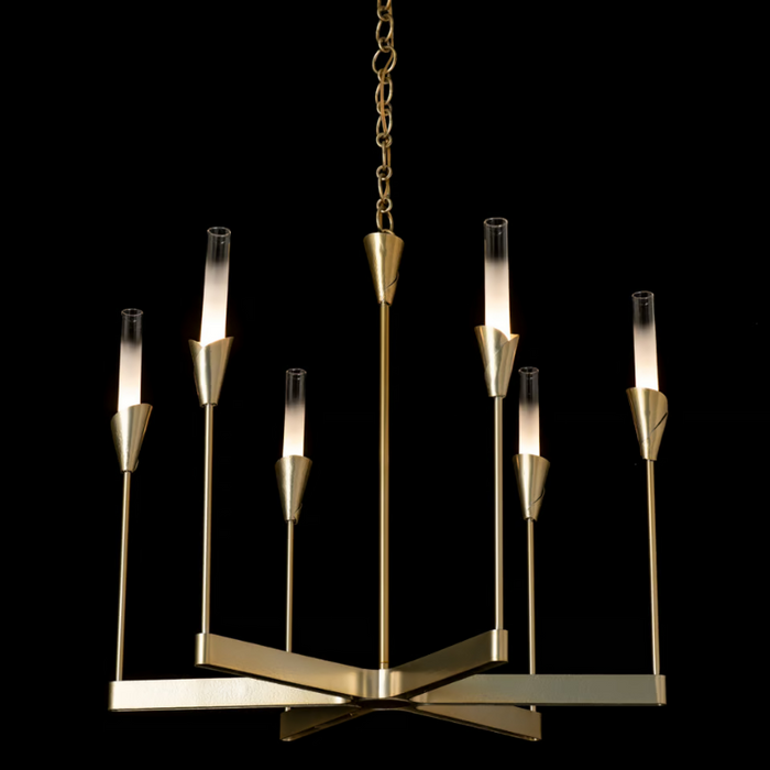 Hubbardton Forge 101702 Lilium 6-lt 30" Chandelier - Modern Brass