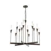 Hubbardton Forge 101706 Lilium 12-lt 38" Chandelier - Dark Smoke