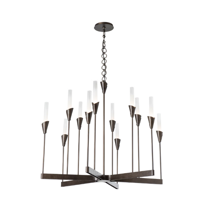 Hubbardton Forge 101706 Lilium 12-lt 38" Chandelier - Dark Smoke