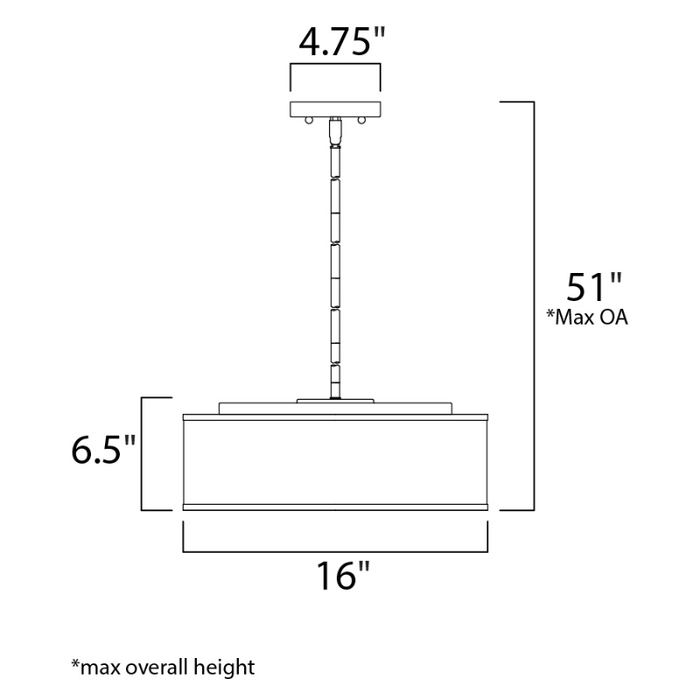 Maxim 10224 Prime 3-lt 16" LED Pendant