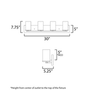 Maxim 10284 Lateral 4-lt 30" Bath Vanity