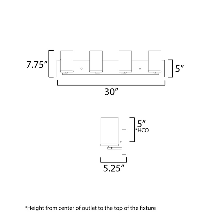 Maxim 10284 Lateral 4-lt 30" Bath Vanity