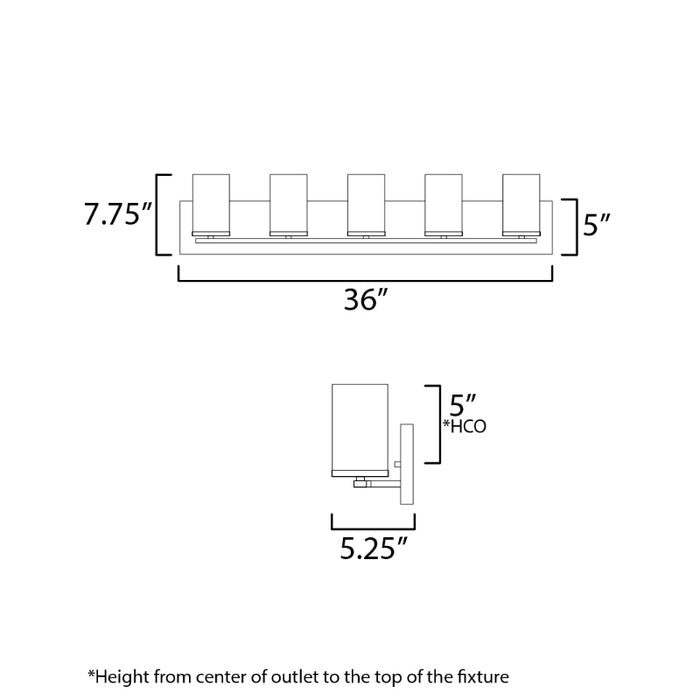 Maxim 10285 Lateral 5-lt 36" Bath Vanity
