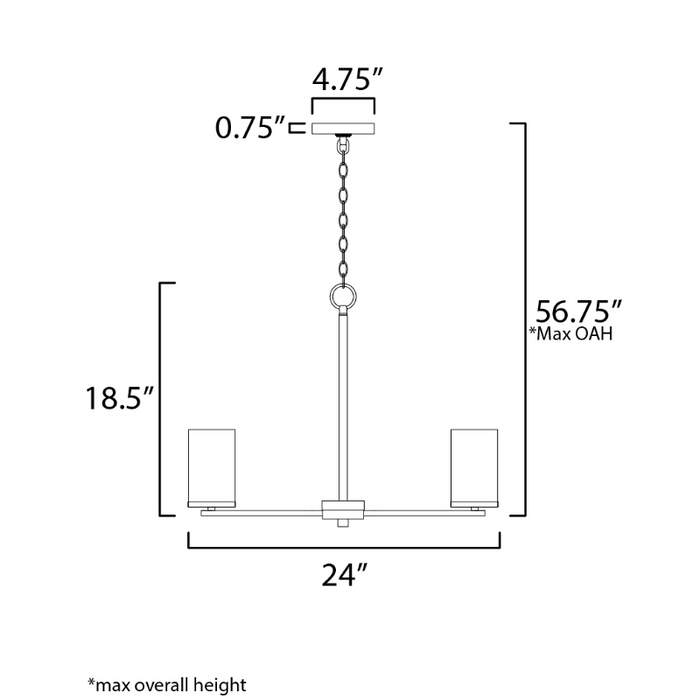 Maxim 10286 Lateral 5-lt 24" Chandelier