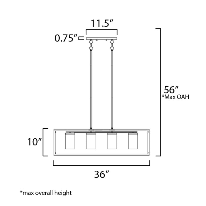 Maxim 10288 Lateral 4-lt 36" Pendant