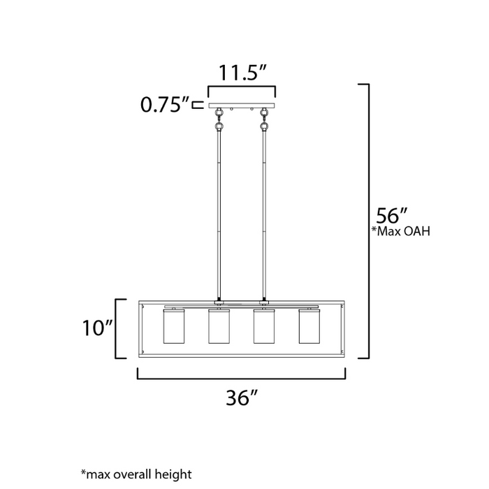 Maxim 10288 Lateral 4-lt 36" Linear Pendant