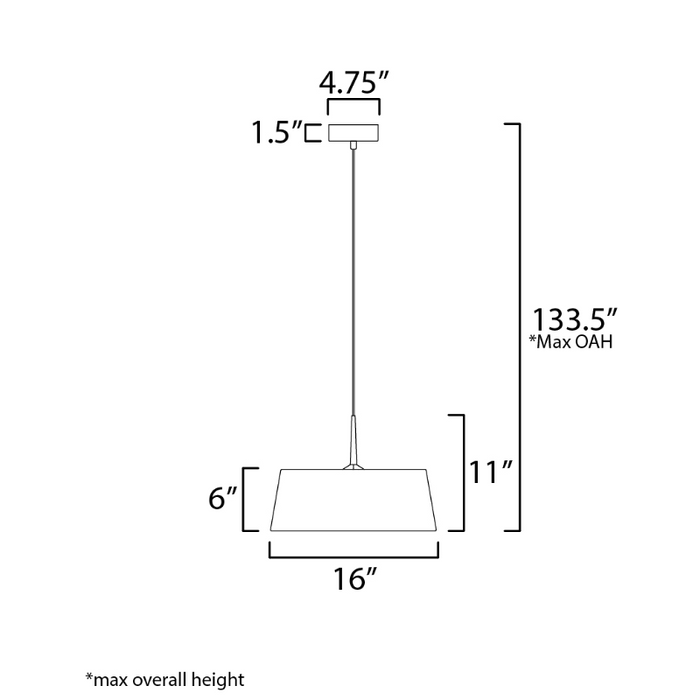 Maxim 10334 Paramount 1-lt 16" LED Pendant