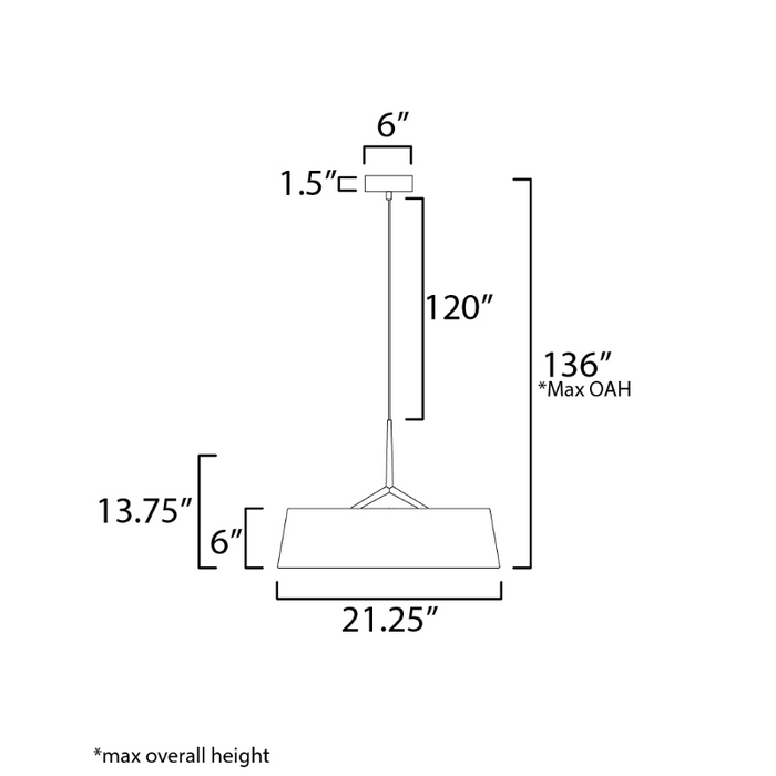 Maxim 10336 Paramount 1-lt 21" LED Pendant