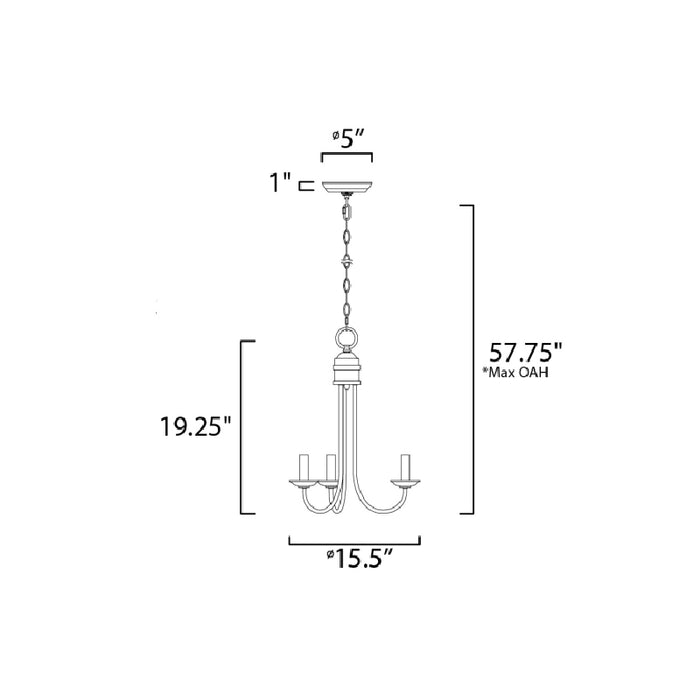 Maxim 10343 Logan 3-lt 16" Candle Chandelier