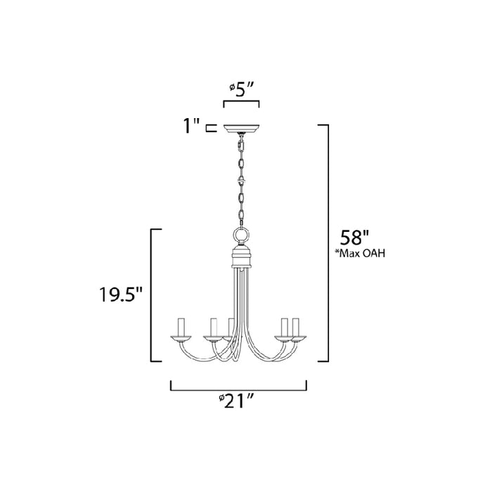 Maxim 10345 Logan 5-lt 21" Candle Chandelier