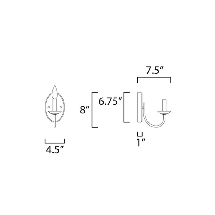 Maxim 10351 Logan 1-lt 8" Tall Wall Sconce