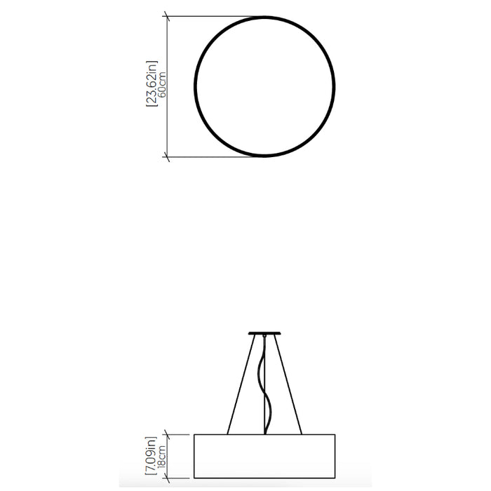 Accord 1037 Cylindrical 3-lt 24" LED Pendant