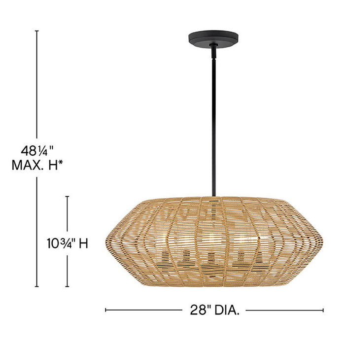 Hinkley 10385 Luca 5-lt 28" LED Outdoor Single Tier Chandelier