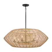 Hinkley 10386 Luca 6-lt 42" LED Outdoor Chandelier - Natural All Weather Rattan