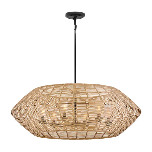Hinkley 10386 Luca 6-lt 42" LED Outdoor Chandelier - Natural All Weather Rattan