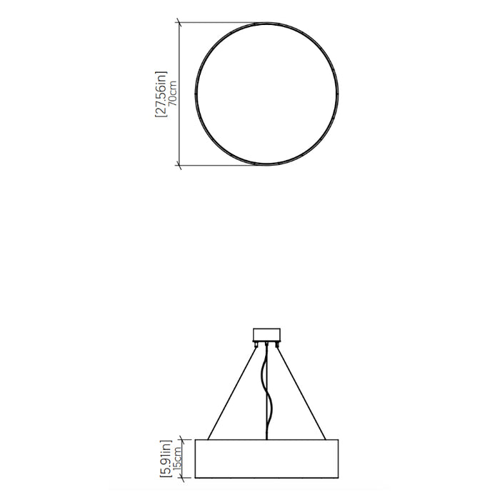 Accord 1038LED Cylindrical 1-lt 28" LED Pendant