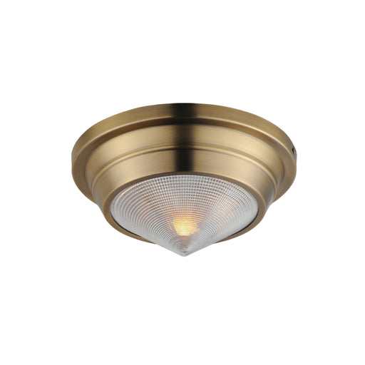 Maxim 10390 Hargreaves 1-lt 10" Flush Mount-Natural Aged Brass