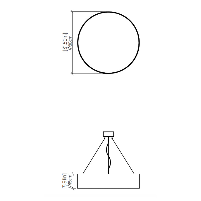 Accord 1039LED Cylindrical 1-lt 32" LED Pendant