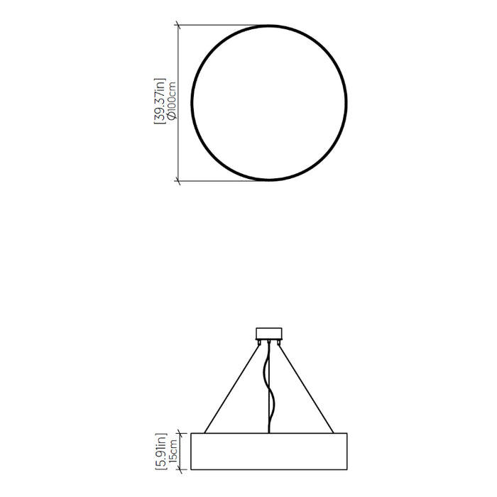 Accord 1041LED Cylindrical 1-lt 39" LED Pendant