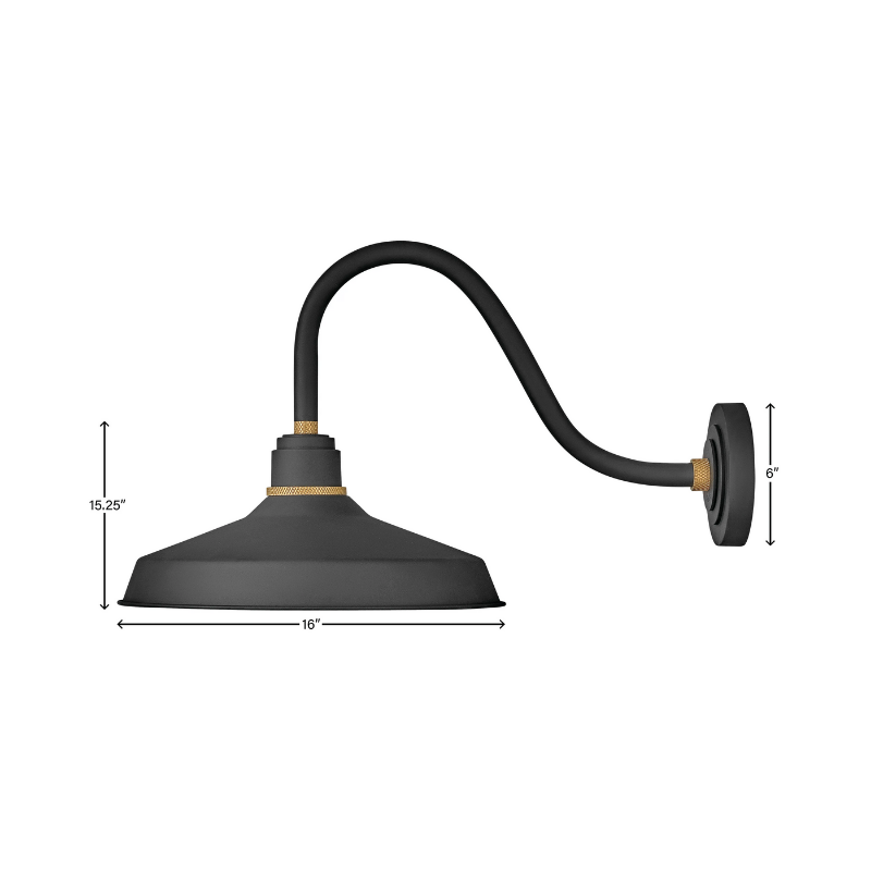 Hinkley 10443 Foundry Classic 1-lt 16" LED Outdoor Gooseneck Barn Light