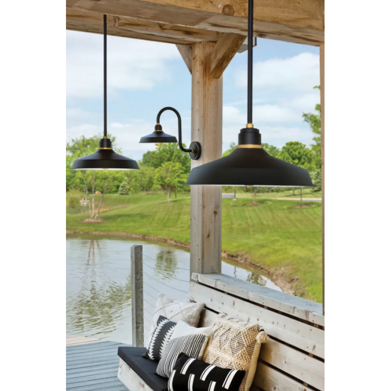Hinkley 10483 Foundry Classic 1-lt 16" LED Outdoor Convertible Pendant Barn Light