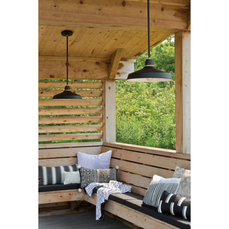 Hinkley 10483 Foundry Classic 1-lt 16" LED Outdoor Convertible Pendant Barn Light