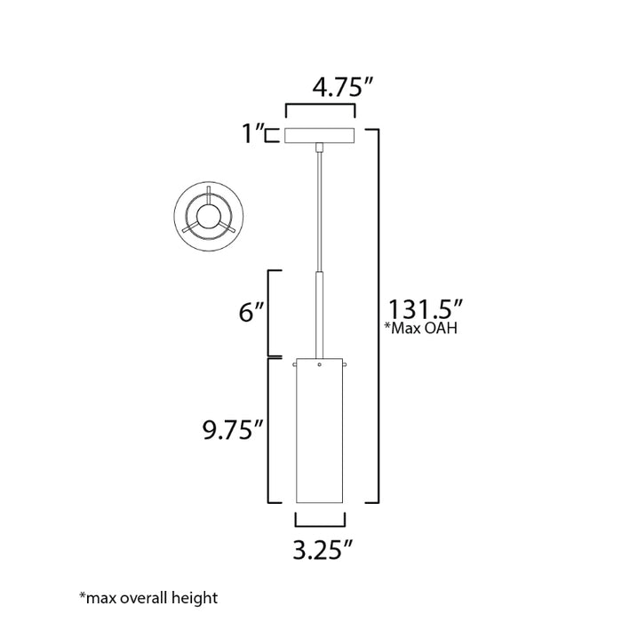 Maxim 10511 Blizzard 1-lt 3" Pendant