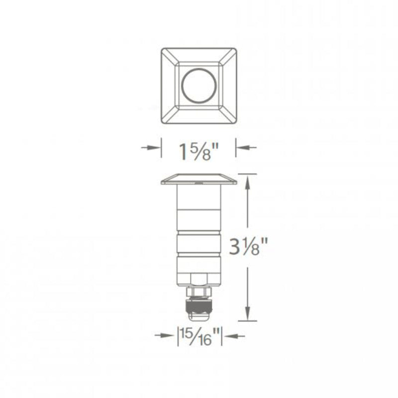 WAC 1051 1" Landscape Recessed LED Inground Square Light