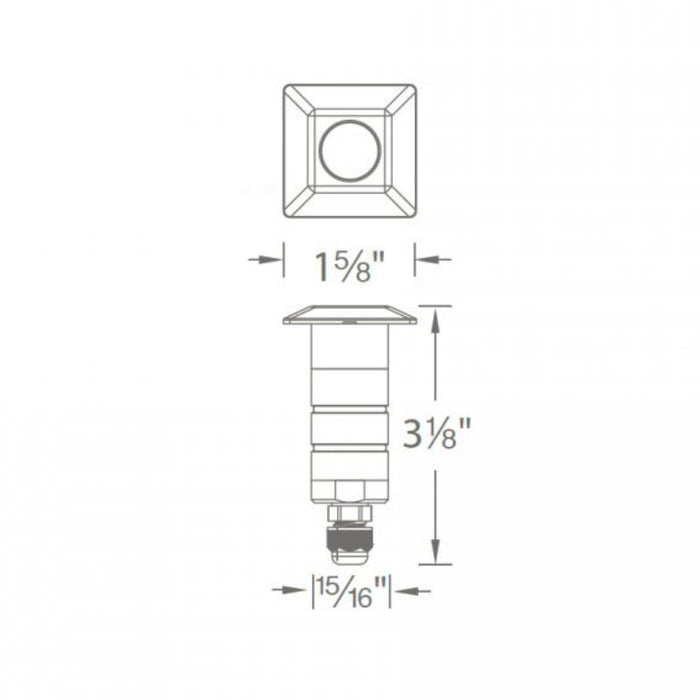 WAC 1051 1" Landscape Recessed LED Inground Square Light