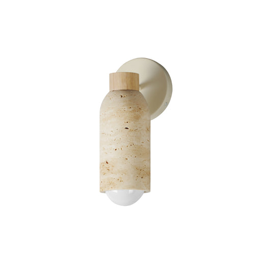 Maxim 10621 Pompeii 1-lt 12" Tall Wall Sconce - Travertine / Oyster