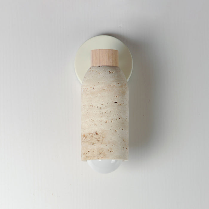 Maxim 10621 Pompeii 1-lt 12" Tall Wall Sconce - Travertine / Oyster