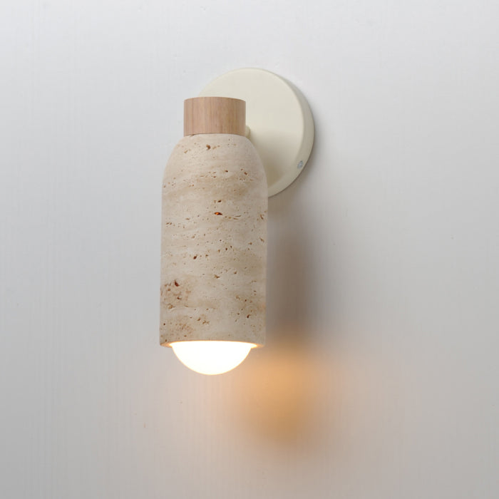 Maxim 10621 Pompeii 1-lt 12" Tall Wall Sconce - Travertine / Oyster