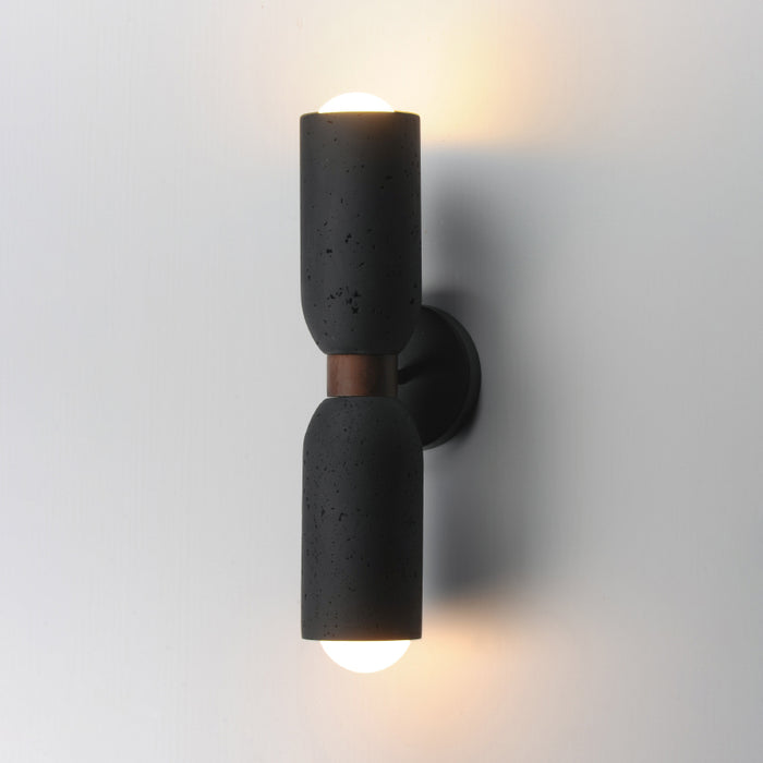 Maxim 10622 Pompeii 2-lt 20" Tall Wall Sconce - Lava / Black