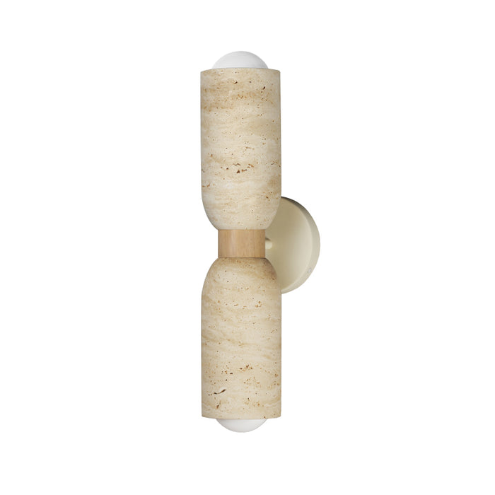 Maxim 10622 Pompeii 2-lt 20" Tall Wall Sconce - Travertine / Oyster